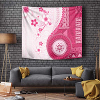 Bula Fiji Tapestry Pink Plumeria Masi Tapa Pattern LT05 Pink - Polynesian Pride