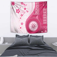 Bula Fiji Tapestry Pink Plumeria Masi Tapa Pattern LT05 - Polynesian Pride