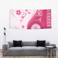 Bula Fiji Tapestry Pink Plumeria Masi Tapa Pattern LT05 - Polynesian Pride