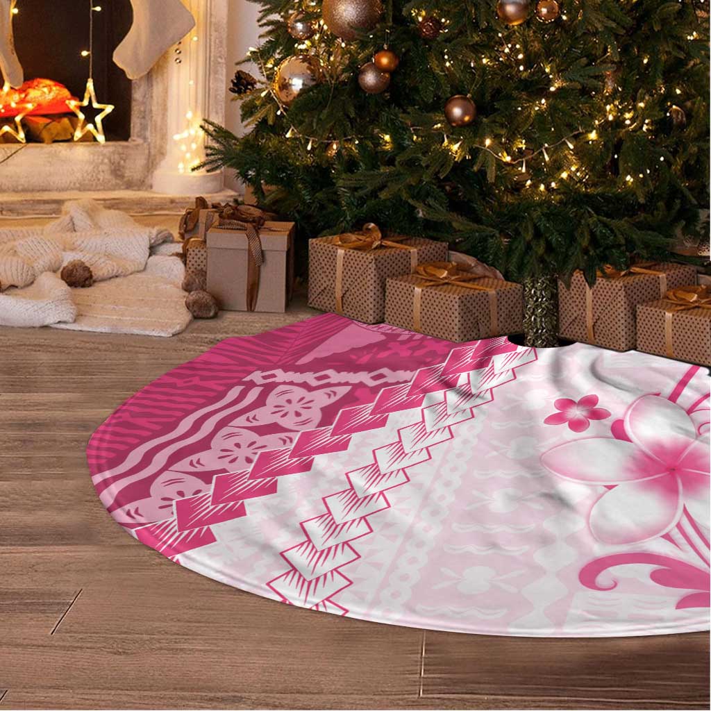 Bula Fiji Tree Skirt Pink Plumeria Masi Tapa Pattern LT05 - Polynesian Pride