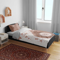Bula Fiji Bedding Set Brown Plumeria Masi Tapa Pattern LT05 - Polynesian Pride