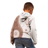 Bula Fiji Kid Hoodie Brown Plumeria Masi Tapa Pattern LT05 - Polynesian Pride