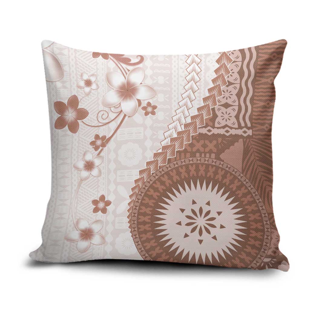 Bula Fiji Pillow Cover Brown Plumeria Masi Tapa Pattern LT05 Brown - Polynesian Pride