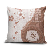 Bula Fiji Pillow Cover Brown Plumeria Masi Tapa Pattern LT05 Brown - Polynesian Pride