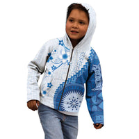 Bula Fiji Kid Hoodie Blue Plumeria Masi Tapa Pattern LT05 - Polynesian Pride