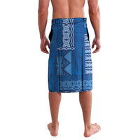 Bula Fiji Lavalava Blue Plumeria Masi Tapa Pattern LT05 - Polynesian Pride