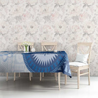 Bula Fiji Tablecloth Blue Plumeria Masi Tapa Pattern LT05 - Polynesian Pride