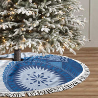 Bula Fiji Tree Skirt Blue Plumeria Masi Tapa Pattern LT05 - Polynesian Pride