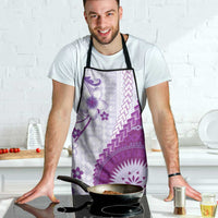 Bula Fiji Apron Violet Plumeria Masi Tapa Pattern LT05 - Polynesian Pride