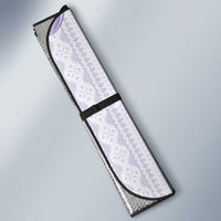 Bula Fiji Auto Sun Shade Violet Plumeria Masi Tapa Pattern LT05 - Polynesian Pride