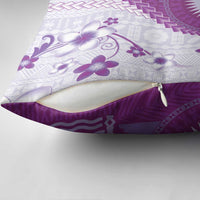 Bula Fiji Pillow Cover Violet Plumeria Masi Tapa Pattern LT05 - Polynesian Pride