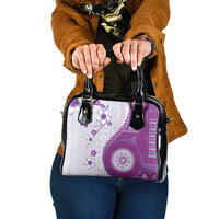 Bula Fiji Shoulder Handbag Violet Plumeria Masi Tapa Pattern LT05 One Size Violet - Polynesian Pride
