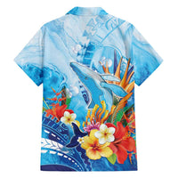 Polynesia Humpback Whale Family Matching Long Sleeve Bodycon Dress and Hawaiian Shirt Ocean Style