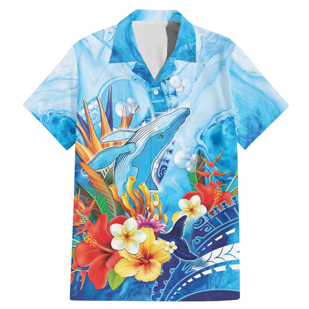 Polynesia Humpback Whale Family Matching Mermaid Dress and Hawaiian Shirt Ocean Style