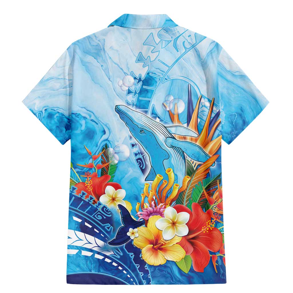 Polynesia Humpback Whale Family Matching Mermaid Dress and Hawaiian Shirt Ocean Style