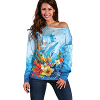Polynesia Humpback Whale Off Shoulder Sweater Ocean Style