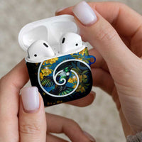 New Zealand Tui Bird AirPods Case Maori Koru With Kowhai Flowers