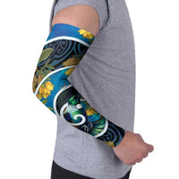 New Zealand Tui Bird Arm Sleeves Maori Koru With Kowhai Flowers LT05 - Polynesian Pride
