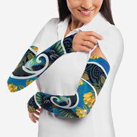 New Zealand Tui Bird Arm Sleeves Maori Koru With Kowhai Flowers LT05 - Polynesian Pride