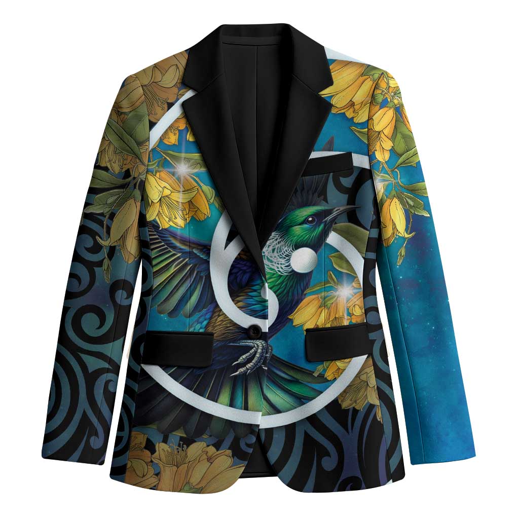 New Zealand Tui Bird Blazer Maori Koru With Kowhai Flowers