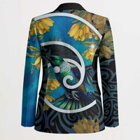 New Zealand Tui Bird Blazer Maori Koru With Kowhai Flowers
