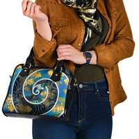 New Zealand Tui Bird Shoulder Handbag Maori Koru With Kowhai Flowers LT05 - Polynesian Pride