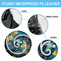 New Zealand Tui Bird Spare Tire Cover Maori Koru With Kowhai Flowers