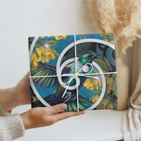 New Zealand Tui Bird Wrapping Paper Maori Koru With Kowhai Flowers