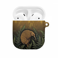 New Zealand Kiwi Bird AirPods Case Silver Fern Mix Maori Pattern