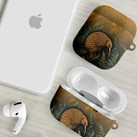 New Zealand Kiwi Bird AirPods Case Silver Fern Mix Maori Pattern