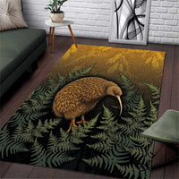New Zealand Kiwi Bird Area Rug Silver Fern Mix Maori Pattern LT05 Brown - Polynesian Pride