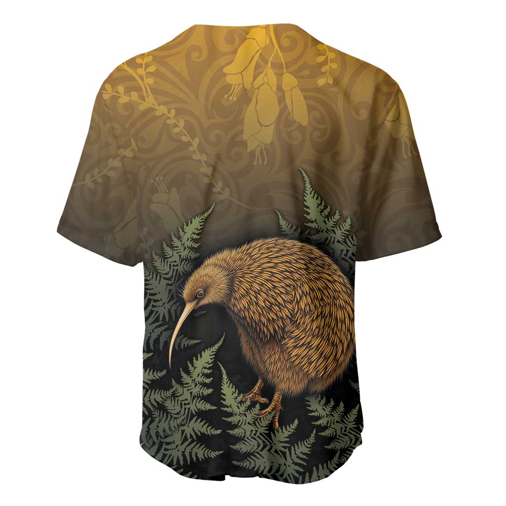 New Zealand Kiwi Bird Baseball Jersey Silver Fern Mix Maori Pattern LT05 - Polynesian Pride