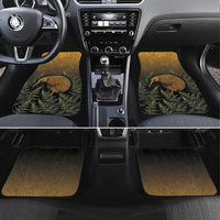 New Zealand Kiwi Bird Car Mats Silver Fern Mix Maori Pattern LT05 Set 4pcs Brown - Polynesian Pride