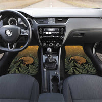 New Zealand Kiwi Bird Car Mats Silver Fern Mix Maori Pattern LT05 Set 2pcs - Front Brown - Polynesian Pride