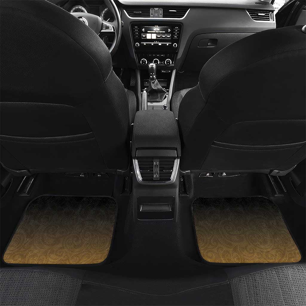 New Zealand Kiwi Bird Car Mats Silver Fern Mix Maori Pattern LT05 Set 2pcs - Back Brown - Polynesian Pride