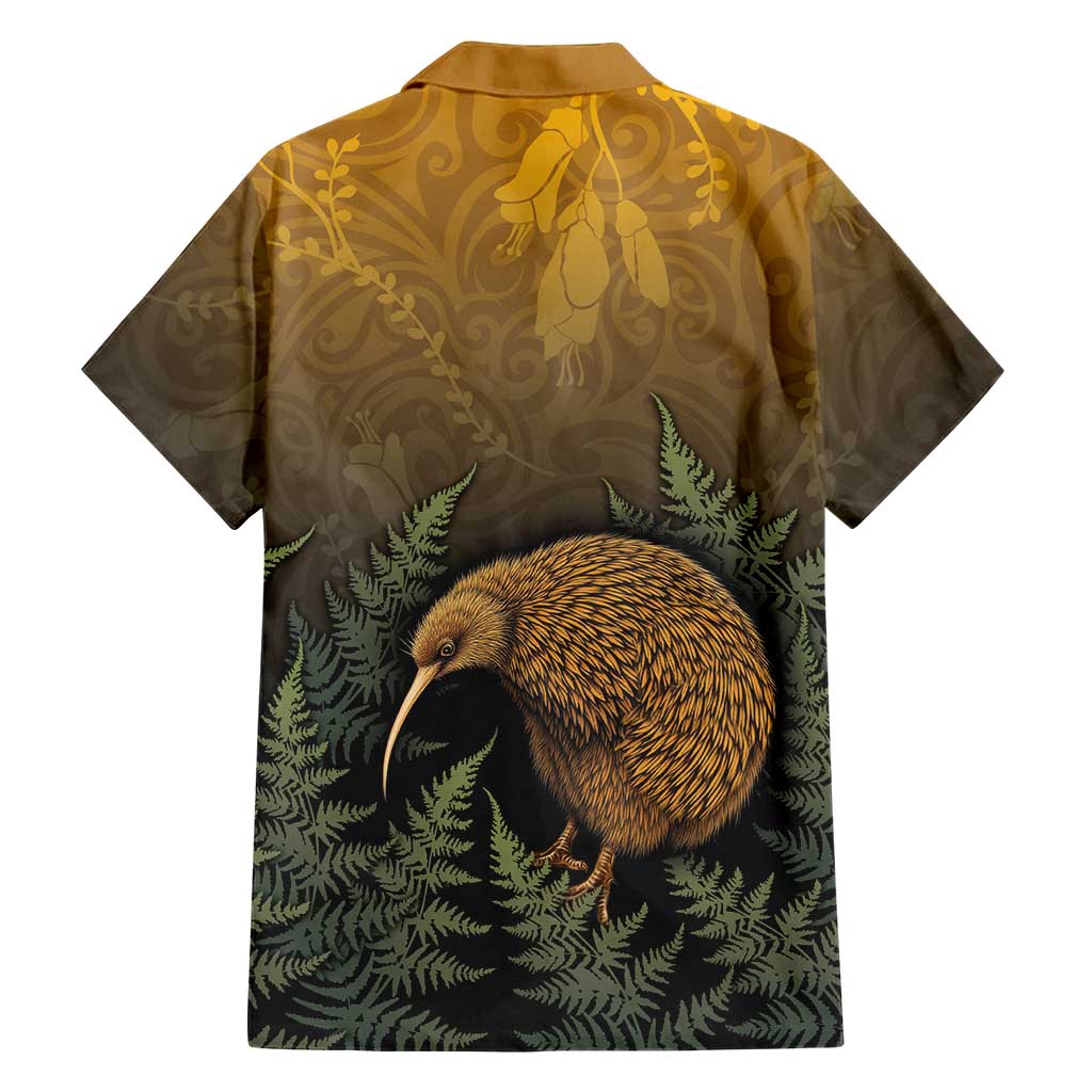 New Zealand Kiwi Bird Family Matching Long Sleeve Bodycon Dress and Hawaiian Shirt Silver Fern Mix Maori Pattern
