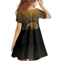 New Zealand Kiwi Bird Family Matching Off Shoulder Maxi Dress and Hawaiian Shirt Silver Fern Mix Maori Pattern