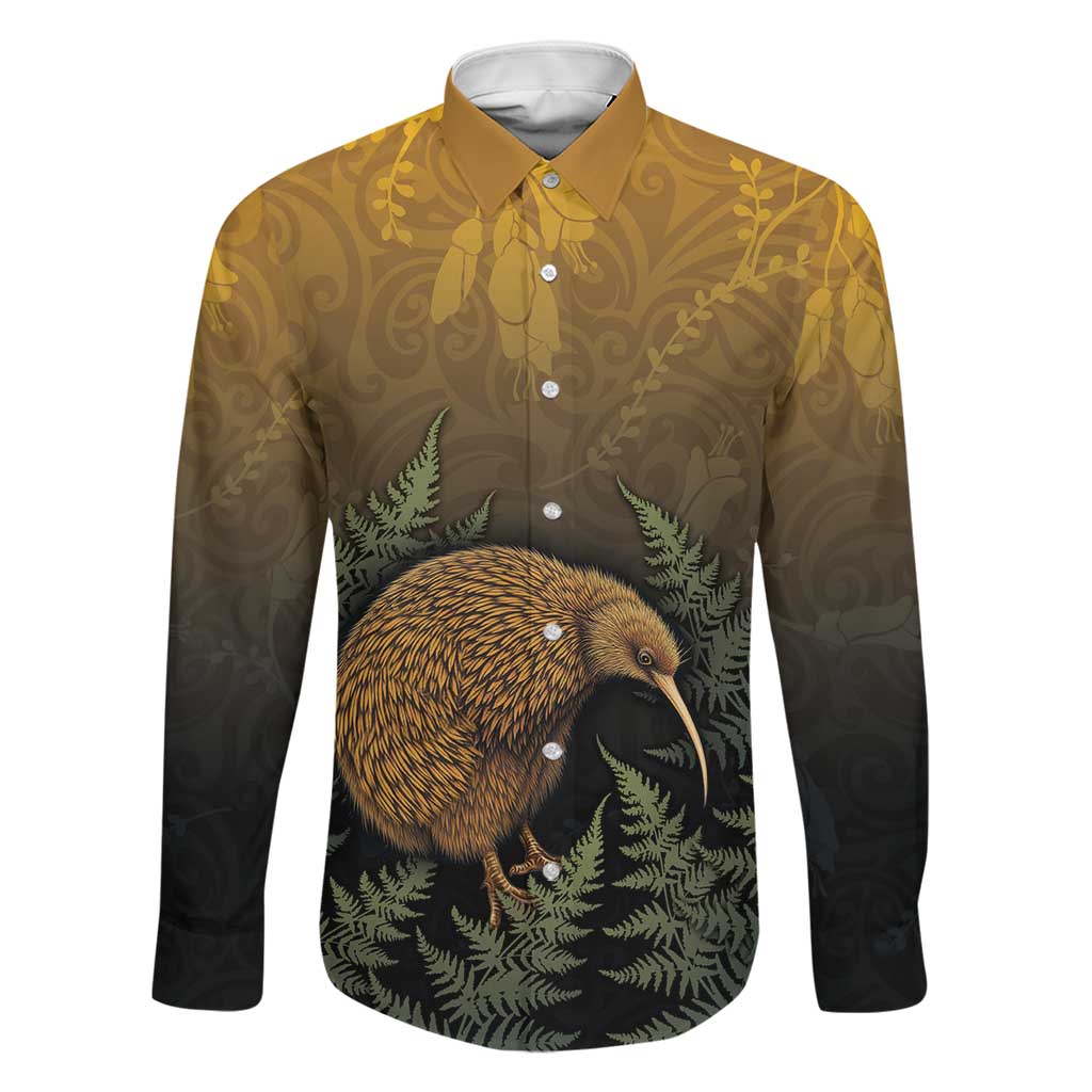 New Zealand Kiwi Bird Family Matching Summer Maxi Dress and Hawaiian Shirt Silver Fern Mix Maori Pattern