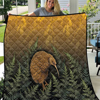 New Zealand Kiwi Bird Quilt Silver Fern Mix Maori Pattern LT05 Brown - Polynesian Pride