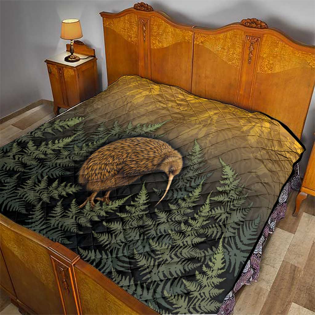 New Zealand Kiwi Bird Quilt Silver Fern Mix Maori Pattern LT05 - Polynesian Pride