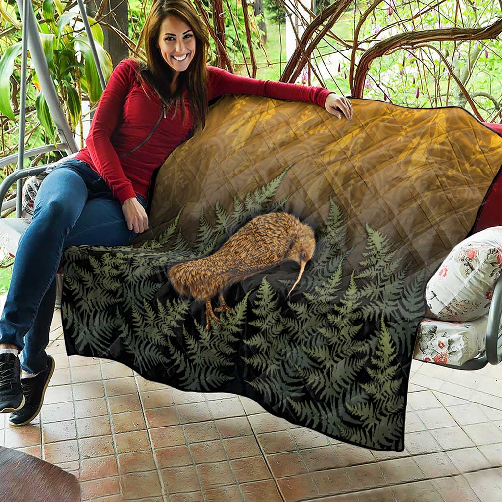 New Zealand Kiwi Bird Quilt Silver Fern Mix Maori Pattern LT05 - Polynesian Pride