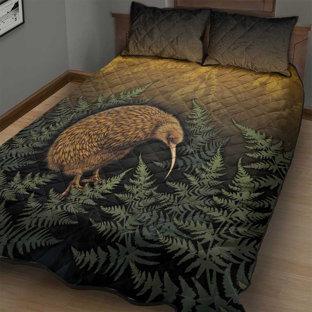 New Zealand Kiwi Bird Quilt Bed Set Silver Fern Mix Maori Pattern LT05 - Polynesian Pride