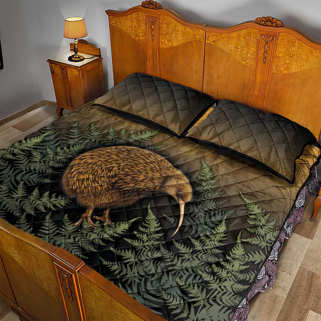 New Zealand Kiwi Bird Quilt Bed Set Silver Fern Mix Maori Pattern LT05 - Polynesian Pride