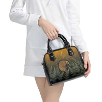 New Zealand Kiwi Bird Shoulder Handbag Silver Fern Mix Maori Pattern