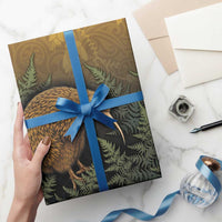 New Zealand Kiwi Bird Wrapping Paper Silver Fern Mix Maori Pattern LT05 - Polynesian Pride