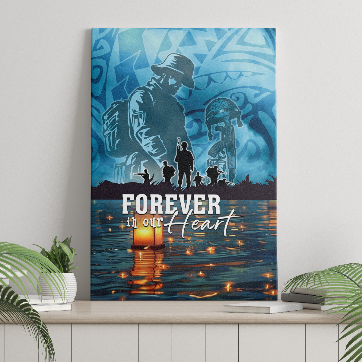 Hawaii Memorial Day Lantern Floating Canvas Wall Art Always In Our Hearts