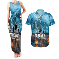 Hawaii Memorial Day Lantern Floating Couples Matching Tank Maxi Dress and Hawaiian Shirt Always In Our Hearts LT05 Blue - Polynesian Pride