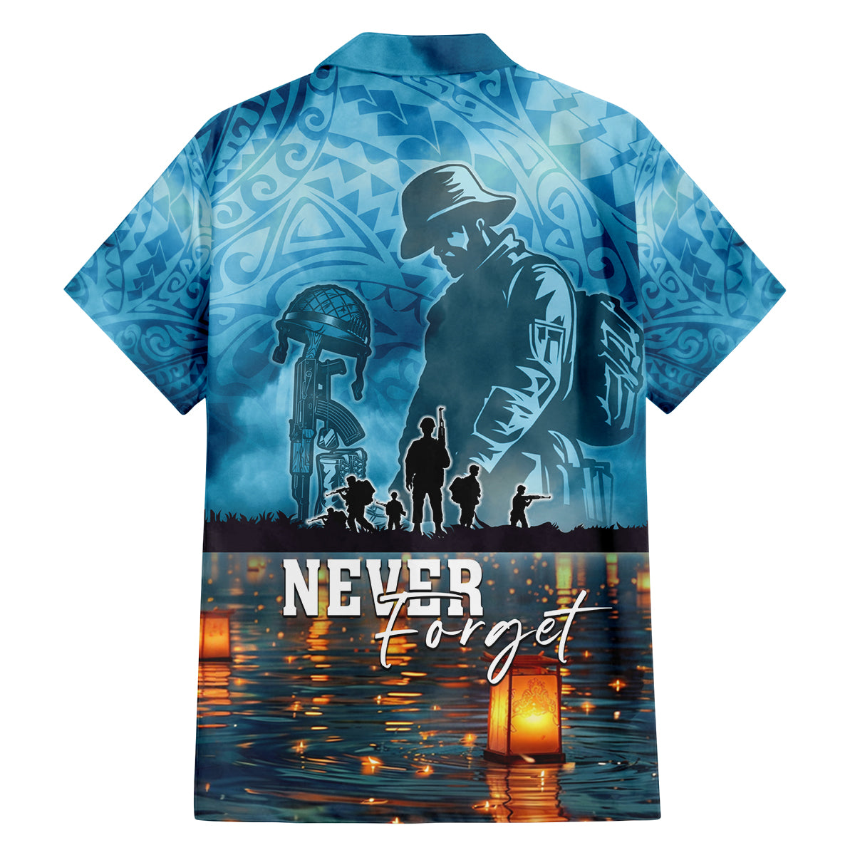 Hawaii Memorial Day Lantern Floating Family Matching Long Sleeve Bodycon Dress and Hawaiian Shirt Always In Our Hearts