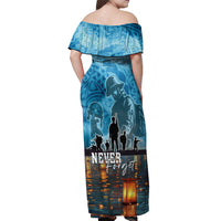Hawaii Memorial Day Lantern Floating Off Shoulder Maxi Dress Always In Our Hearts