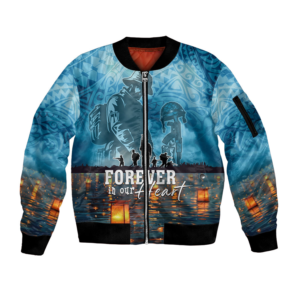 Hawaii Memorial Day Lantern Floating Sleeve Zip Bomber Jacket Always In Our Hearts